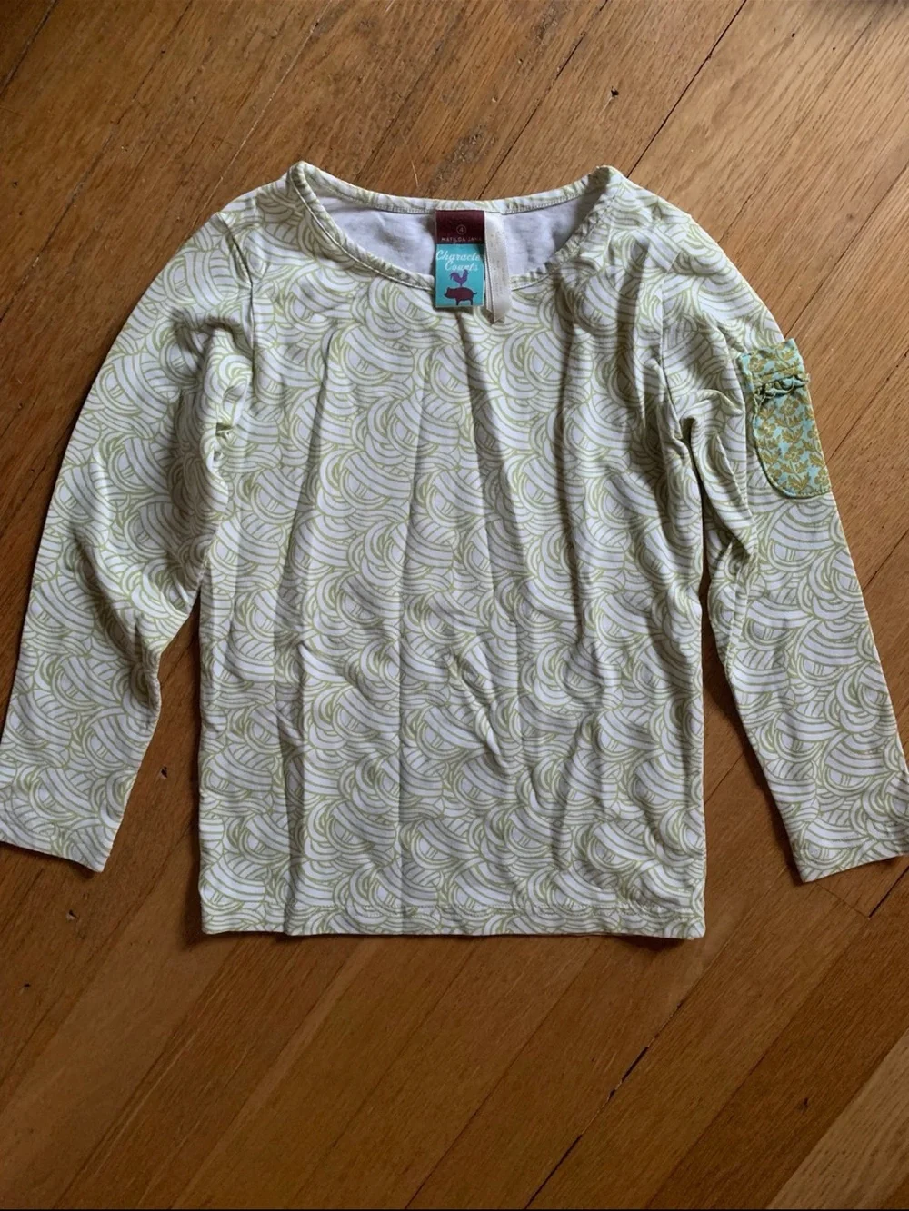 Matilda Jane White and Light Green Long-Sleeve Girls' Tee